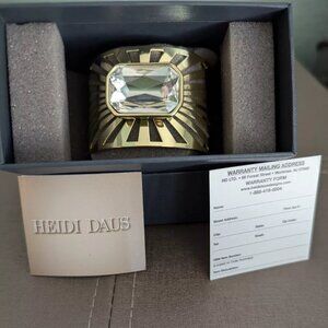 Heidi Daus Sunray goldtone octagonal stone cuff bracelet